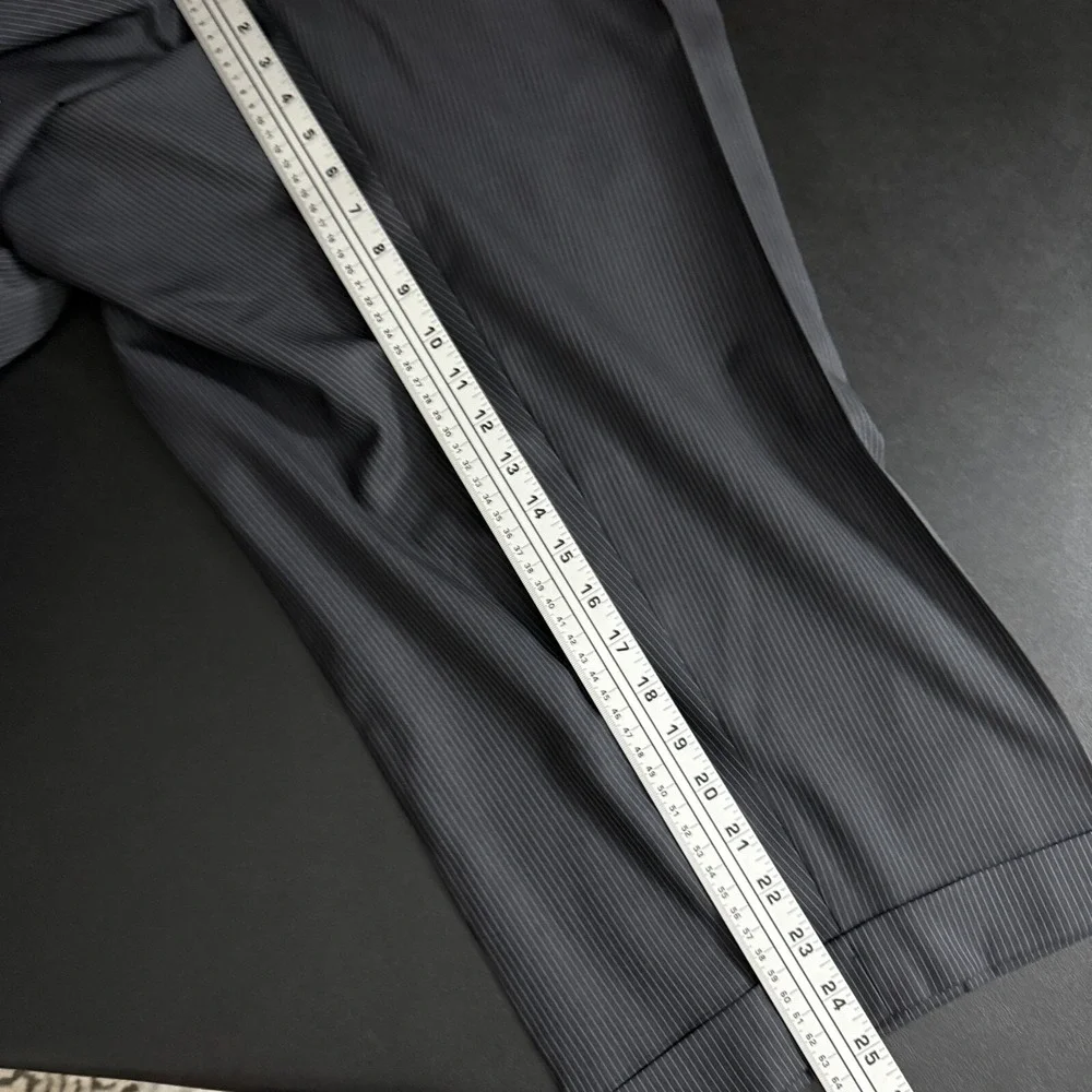 Jiwani Suit‎ Mens 60R 52x25 Charcoal Gray Pinstripe Drago Super 150s Wool Custom
